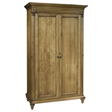 Tall Armoire with Delicate Carved Accents